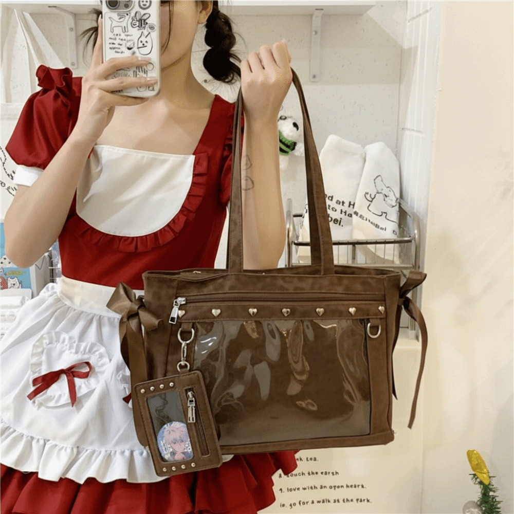 Harajuku Bow Rivet Itabag Y2K  - огляд і ціна Anime Merchandise Women